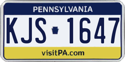 PA license plate KJS1647