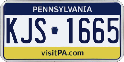PA license plate KJS1665