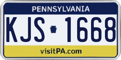 PA license plate KJS1668