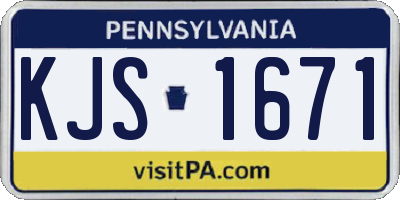 PA license plate KJS1671