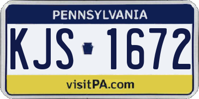 PA license plate KJS1672