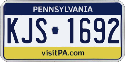 PA license plate KJS1692