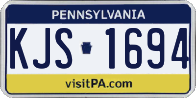 PA license plate KJS1694