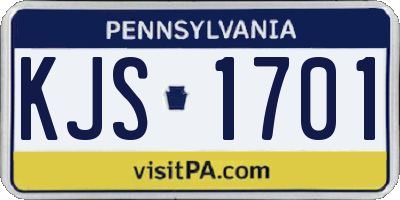 PA license plate KJS1701