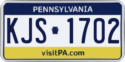 PA license plate KJS1702