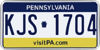 PA license plate KJS1704