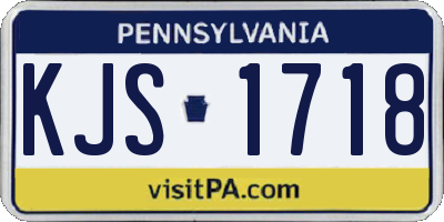 PA license plate KJS1718