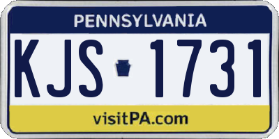 PA license plate KJS1731