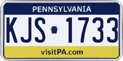 PA license plate KJS1733