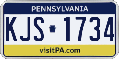PA license plate KJS1734