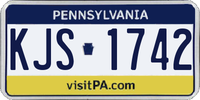 PA license plate KJS1742
