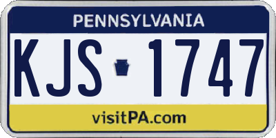 PA license plate KJS1747
