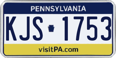 PA license plate KJS1753