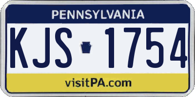 PA license plate KJS1754