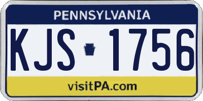 PA license plate KJS1756