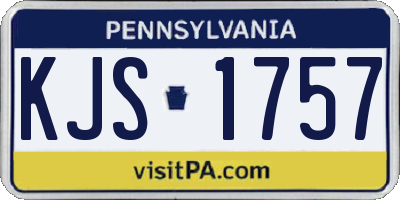 PA license plate KJS1757