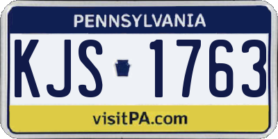 PA license plate KJS1763