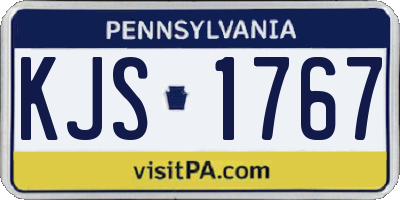 PA license plate KJS1767