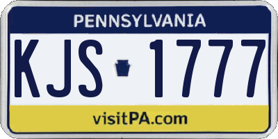 PA license plate KJS1777