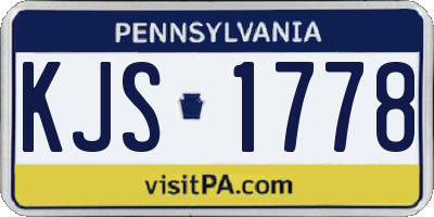 PA license plate KJS1778