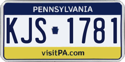PA license plate KJS1781