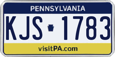 PA license plate KJS1783