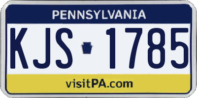PA license plate KJS1785