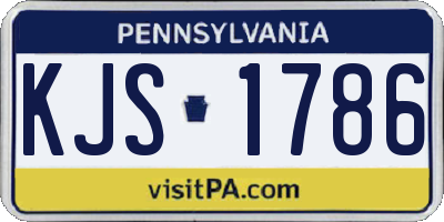 PA license plate KJS1786