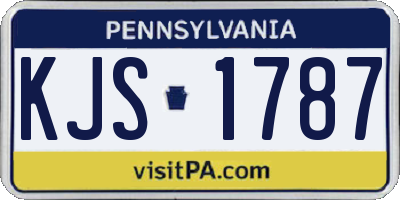 PA license plate KJS1787