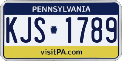 PA license plate KJS1789