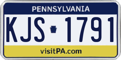 PA license plate KJS1791