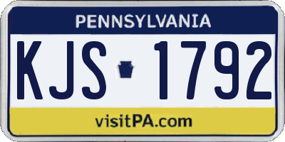 PA license plate KJS1792