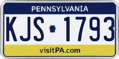 PA license plate KJS1793
