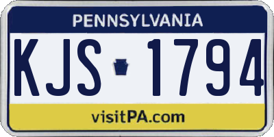 PA license plate KJS1794