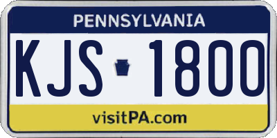 PA license plate KJS1800