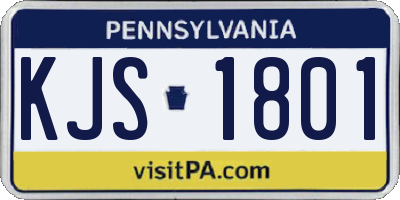 PA license plate KJS1801