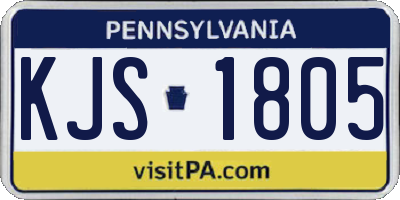 PA license plate KJS1805