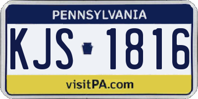 PA license plate KJS1816