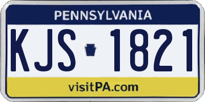 PA license plate KJS1821