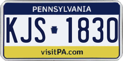 PA license plate KJS1830
