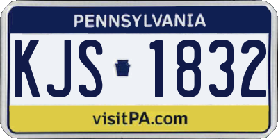 PA license plate KJS1832