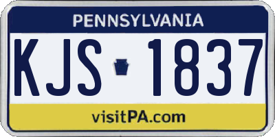 PA license plate KJS1837