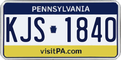 PA license plate KJS1840