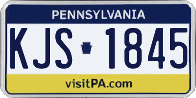 PA license plate KJS1845