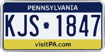 PA license plate KJS1847