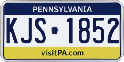 PA license plate KJS1852