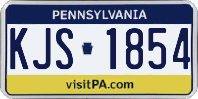 PA license plate KJS1854
