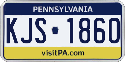 PA license plate KJS1860