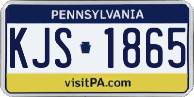 PA license plate KJS1865