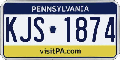 PA license plate KJS1874